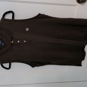 Chaps Size L Sleeveless Brown Top